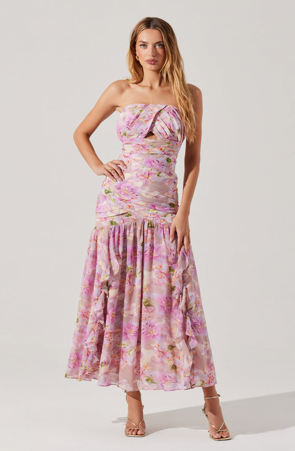 austin strapless pleated dress Austin Strapless A-Line Dress (Women)