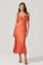 Sticky add to cart - Zoie Satin Ruffle Midi Dress
