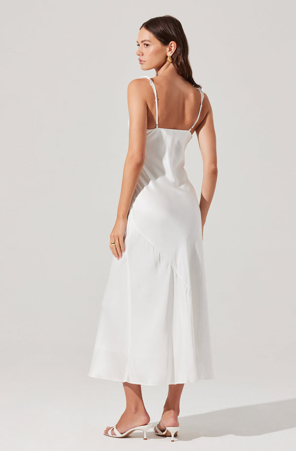 1 state ruffle midi dress Zoie Satin Ruffle Midi Dress