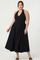 Sticky add to cart - Meana Halter Plunge Drop-Waist Midi Dress
