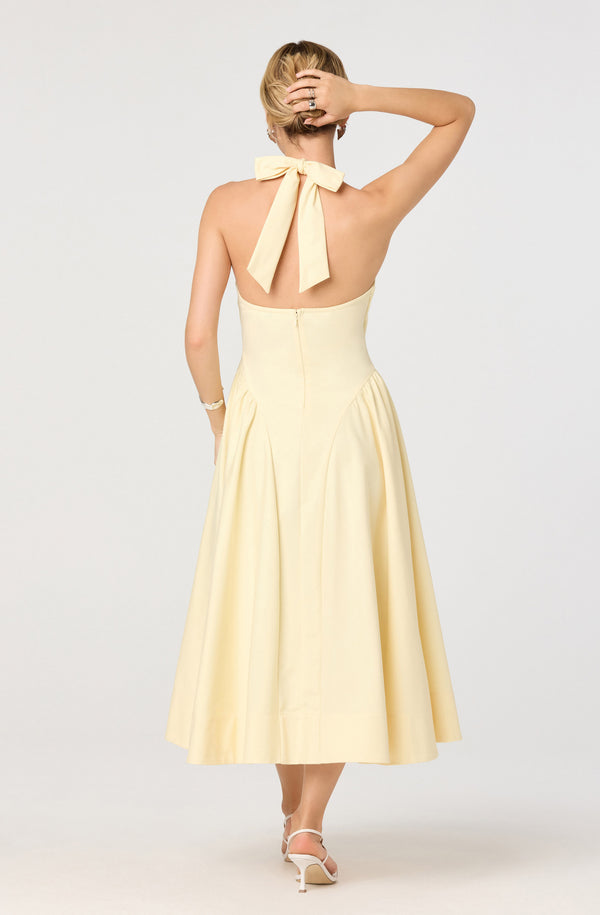 Meana Halter Plunge Drop-Waist Midi Dress - ASTR the Label Meana Halter Plunge Drop-Waist Midi Dress - ASTR the Label