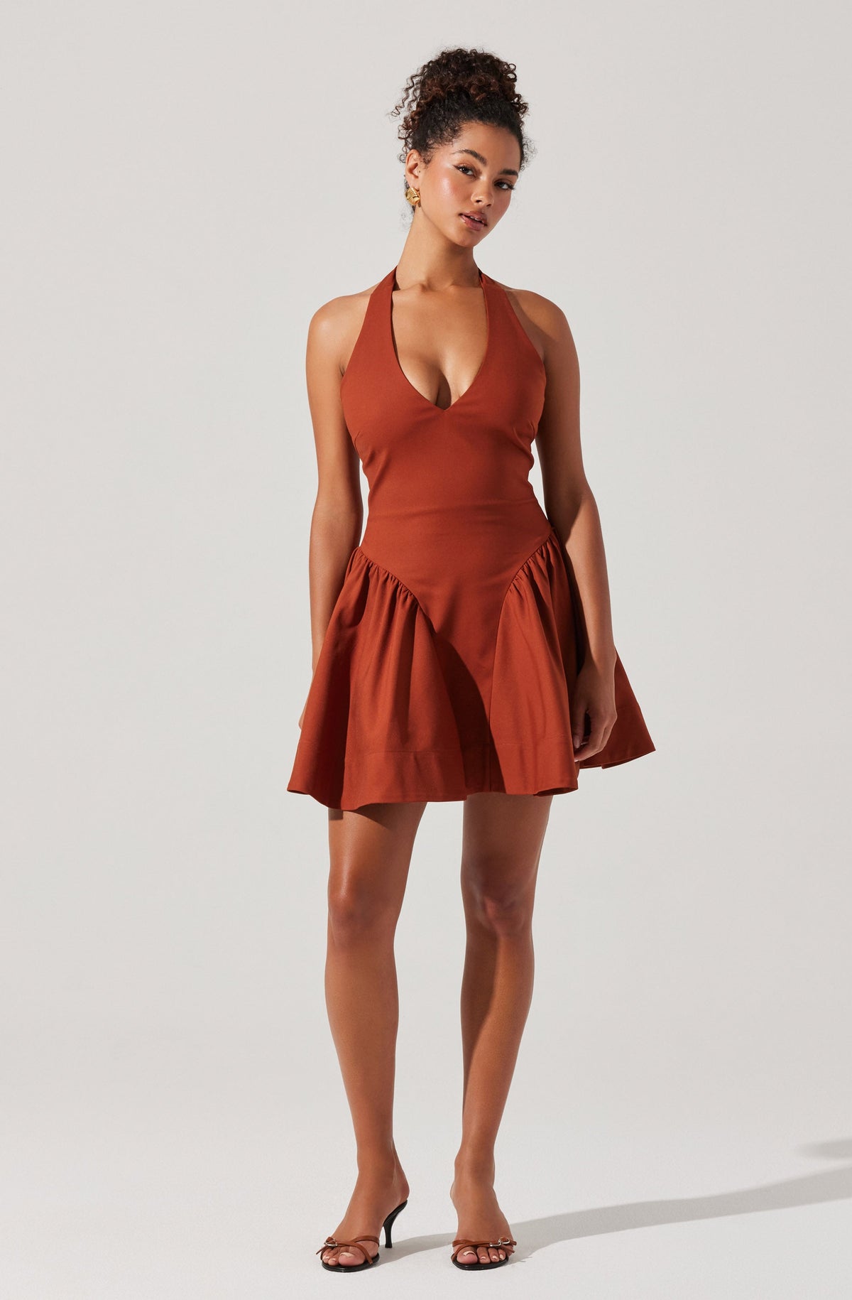 Meana V-Neck Halter Mini Dress