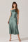 Sticky add to cart - Elain Satin Off Shoulder Midi Dress