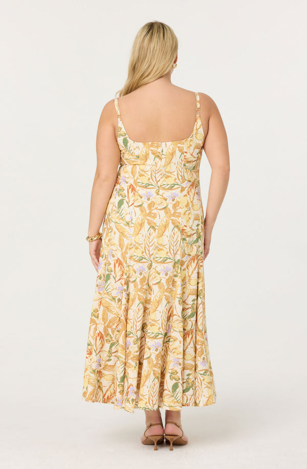 Jaleyah Paneled Flare Floral Midi Dress - ASTR the Label