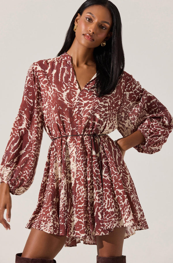 knee length dresses for ladies Marisela Belted V-Neck Mini Dress