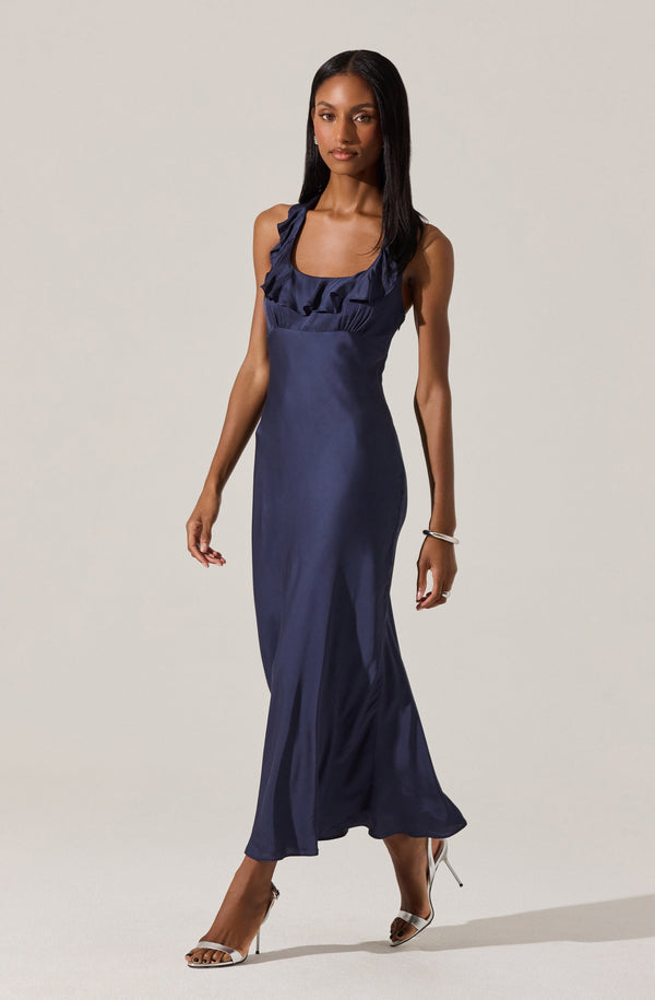 halter neck dress designs Riviera Floral Halter Mock Neck Dress