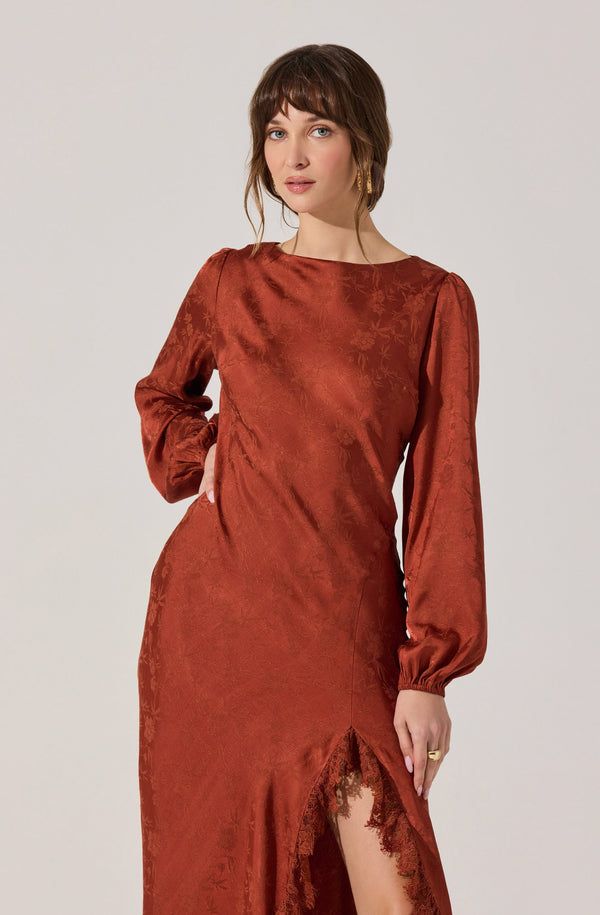Ilaria Floral Jacquard Midi Dress - ASTR the Label Ilaria Floral Jacquard Midi Dress - ASTR the Label
