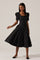 Sticky add to cart - Mosella Jacquard Puff Sleeve Midi Dress
