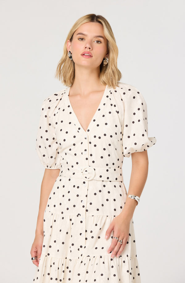 Minnie Polka Dot Tiered Midi Dress Minnie Polka Dot Tiered Midi Dress