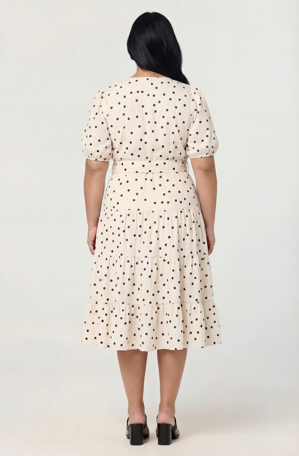 princess polly baby blue dress Simkhai Women's Pfeiffer Midi Dress in Sand Polka Dot, Size 8