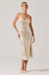 Liese Sequin Bustier Midi Dress - ASTR the Label