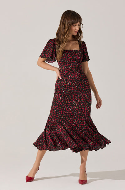 Sara Floral Lace Trim Dress - ASTR the Label Sara Floral Lace Trim Dress - ASTR the Label