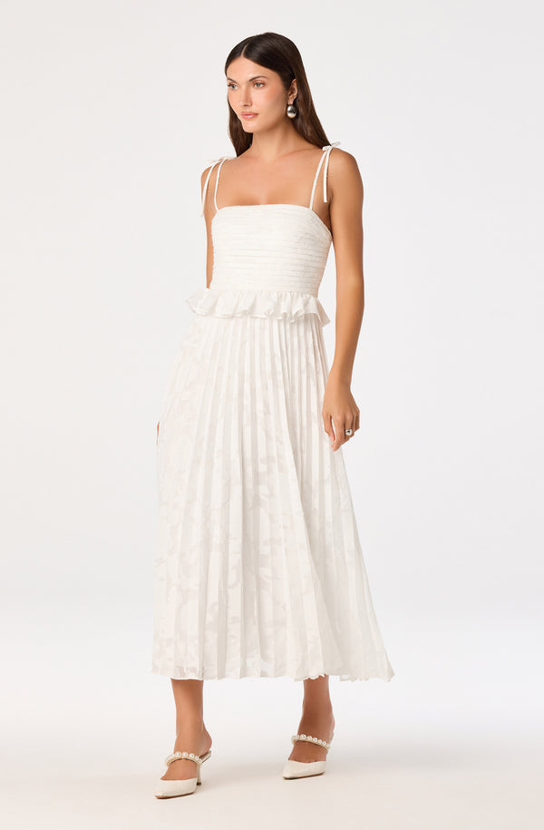 astr the label pleated bustier midi dress ASTR the Label | Emerys Pleated Midi Dress in White