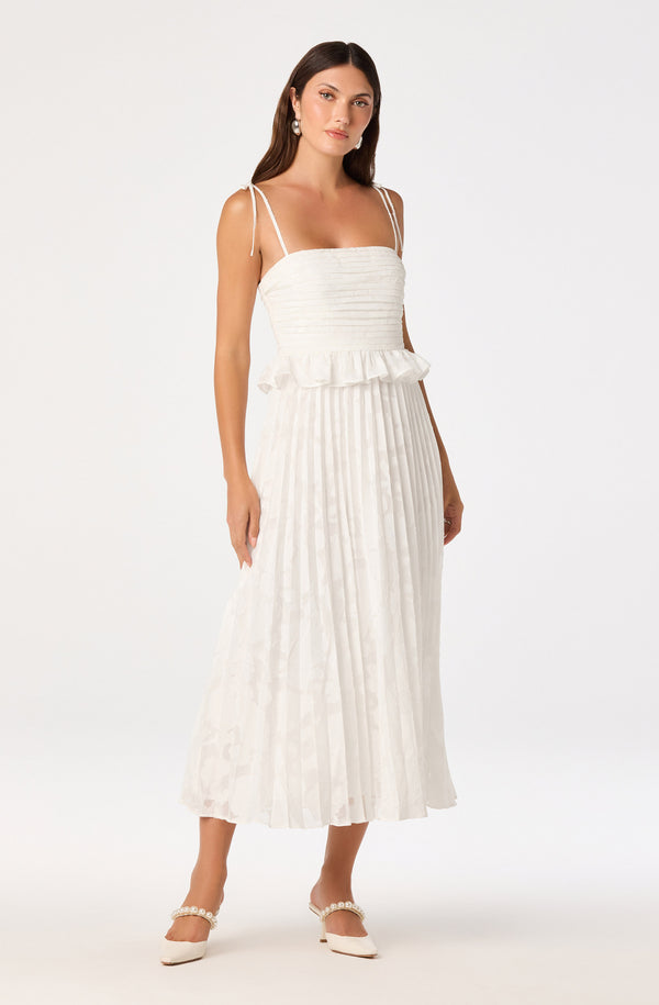 ASTR the Label | Emerys Pleated Midi Dress in White | Size XS ASTR the Label | Emerys Pleated Midi Dress in White | Size XS