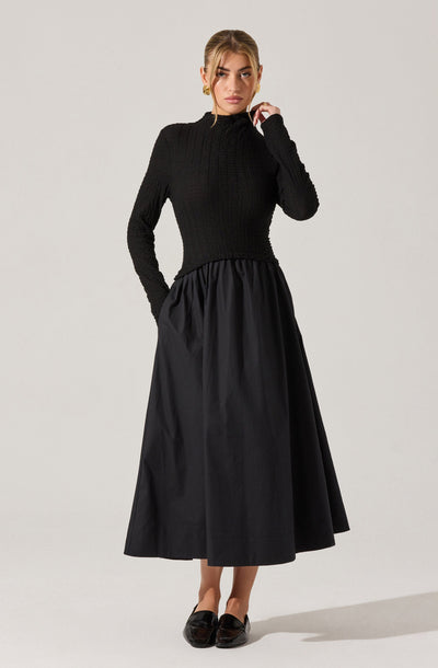 Kearney Mixed Media Midi Dress - ASTR the Label Kearney Mixed Media Midi Dress - ASTR the Label