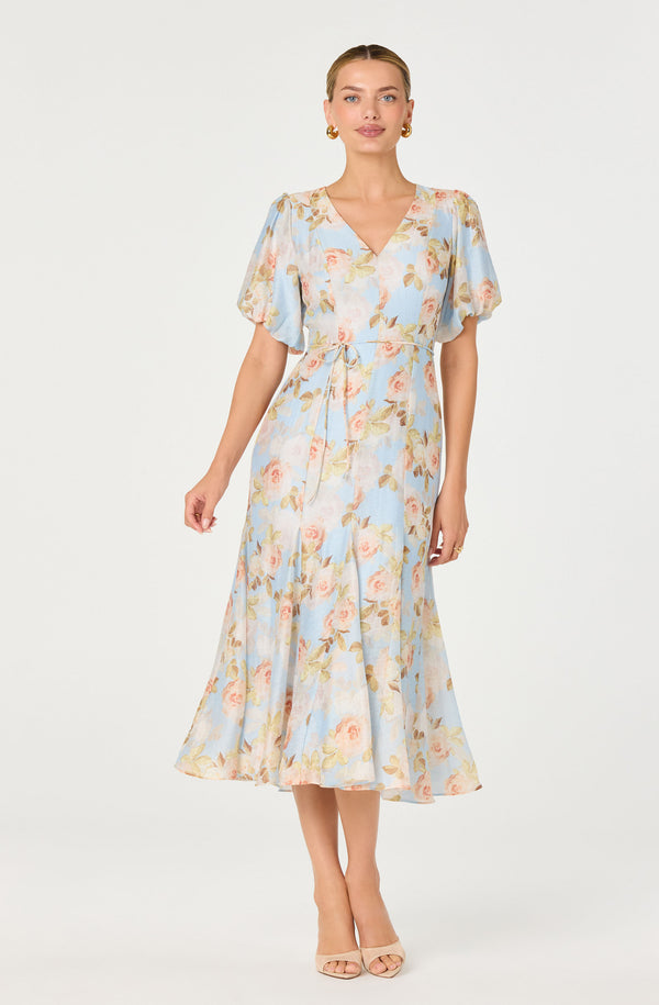 princess polly baby blue dress Blue Puff Sleeve Dress
