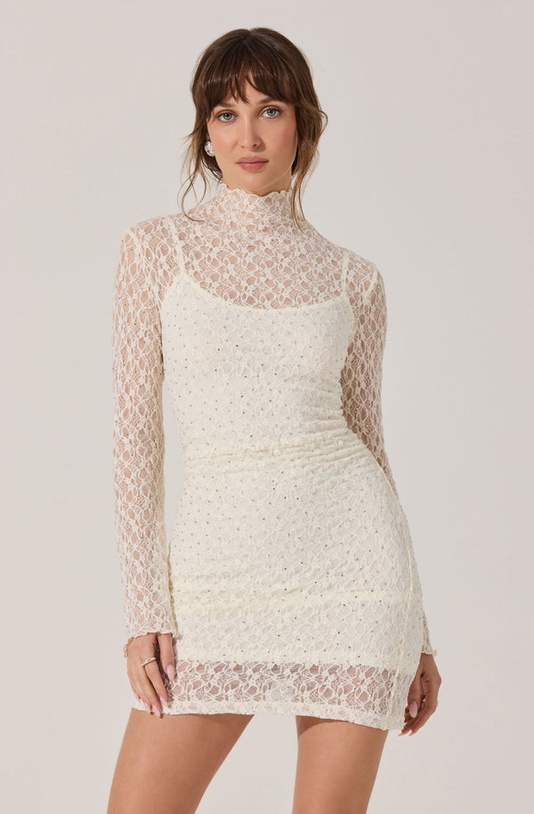 Kourtney Rhinestone Lace Mini Dress - ASTR the Label