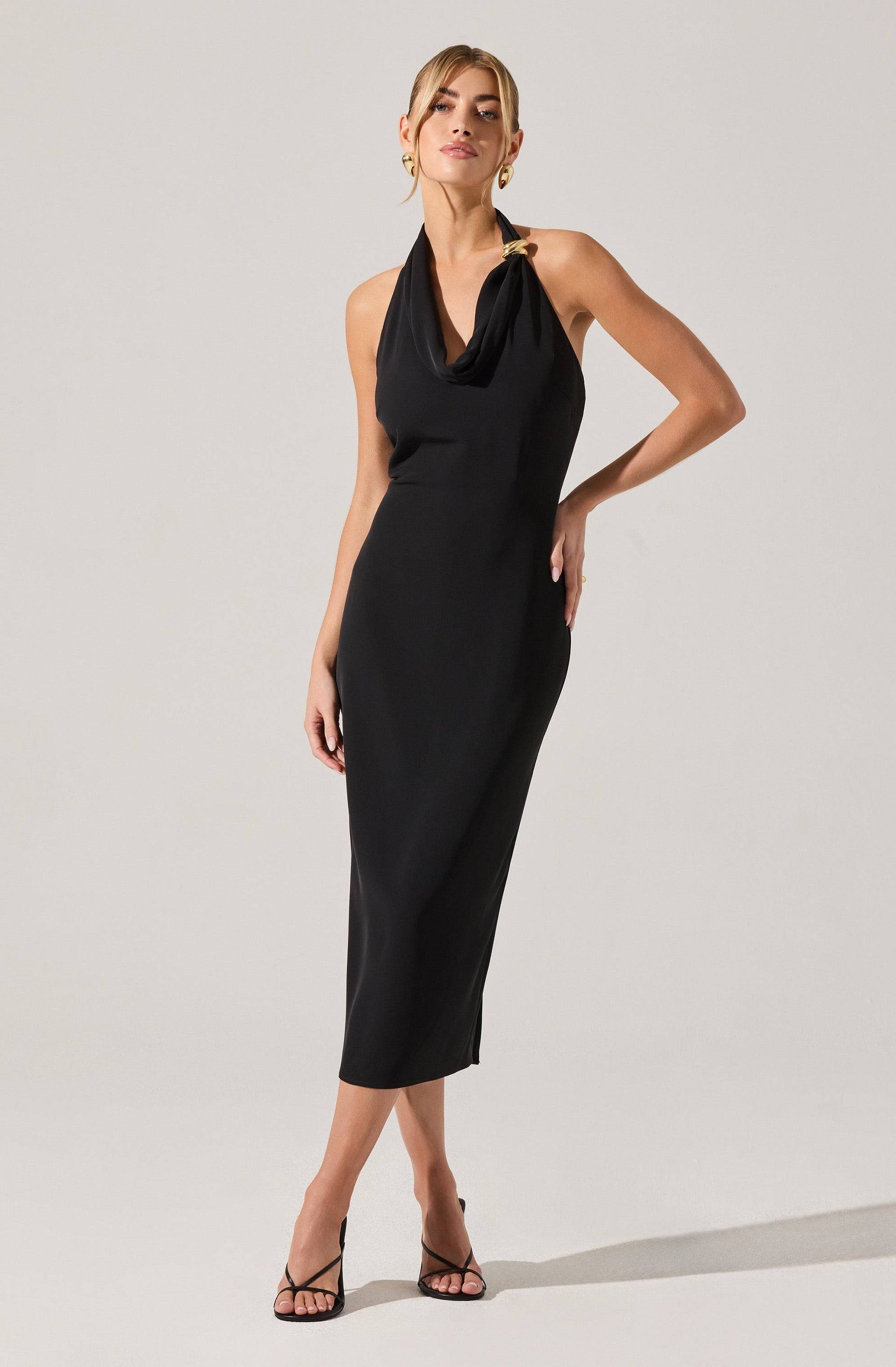 Alanna Halter Cowl Neck Midi Dress - ASTR the Label