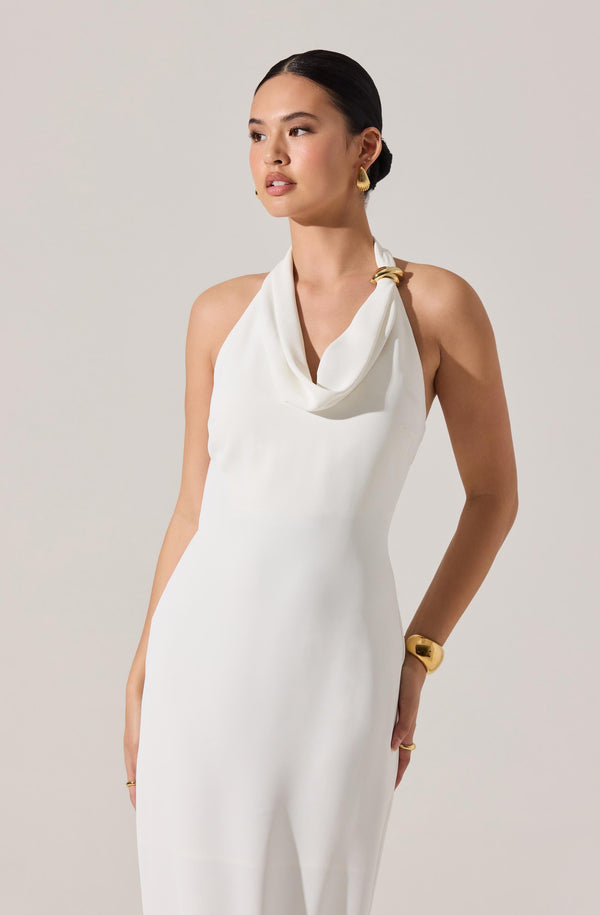 sachin and babi light blue dress White Halter Neck Dress Mini Eyelet Fabric main image 1