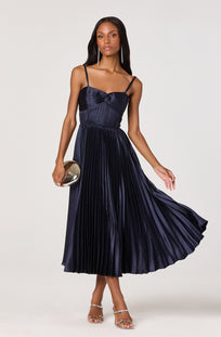 Ascella Sweetheart Pleated Midi Dress - ASTR the Label