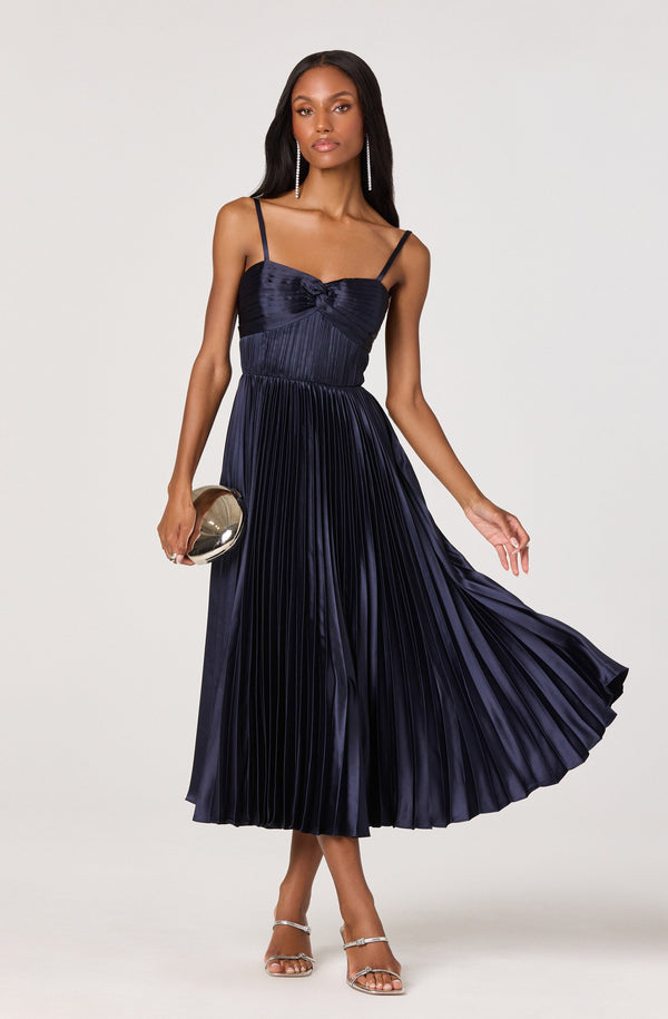 Ascella Sweetheart Pleated Midi Dress - ASTR the Label