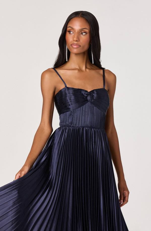 Ascella Sweetheart Pleated Midi Dress - ASTR the Label Ascella Sweetheart Pleated Midi Dress - ASTR the Label
