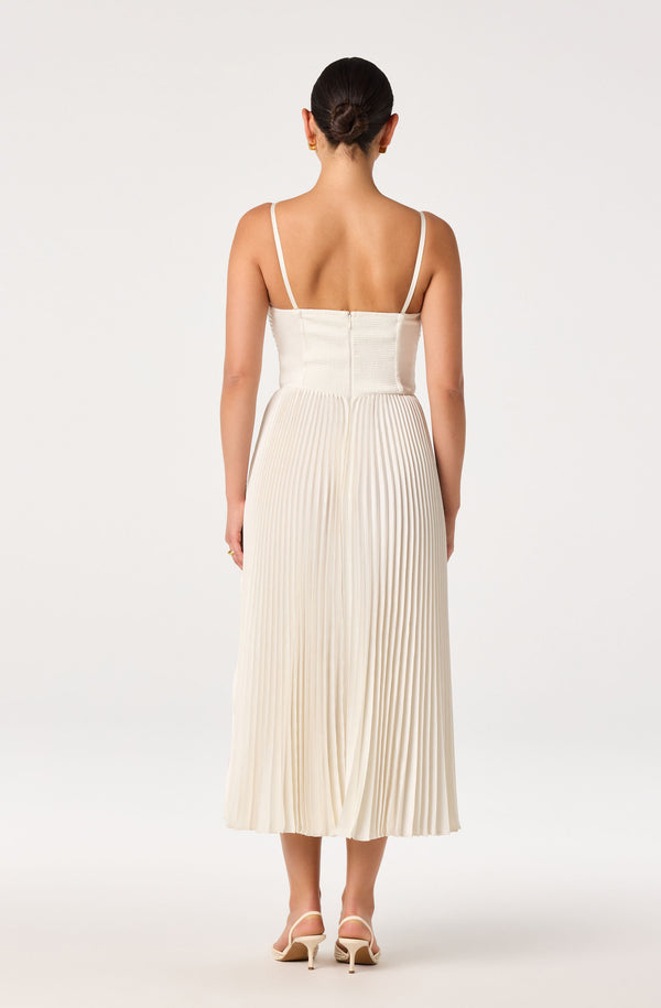 Ascella Sweetheart Pleated Midi Dress - ASTR the Label