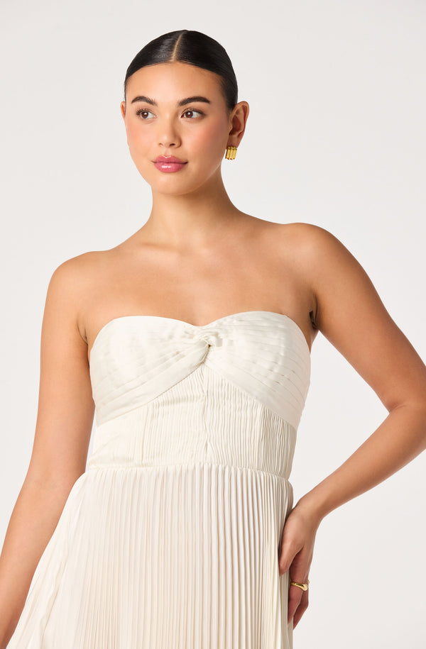Ascella Sweetheart Pleated Midi Dress
