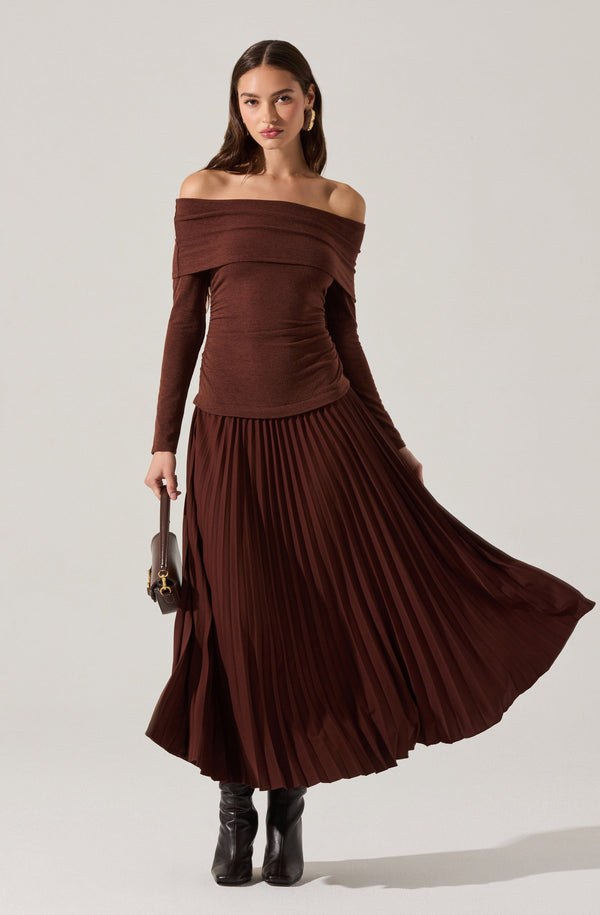 mixed media fall dress Hyacinth House Angola Maxi Dress