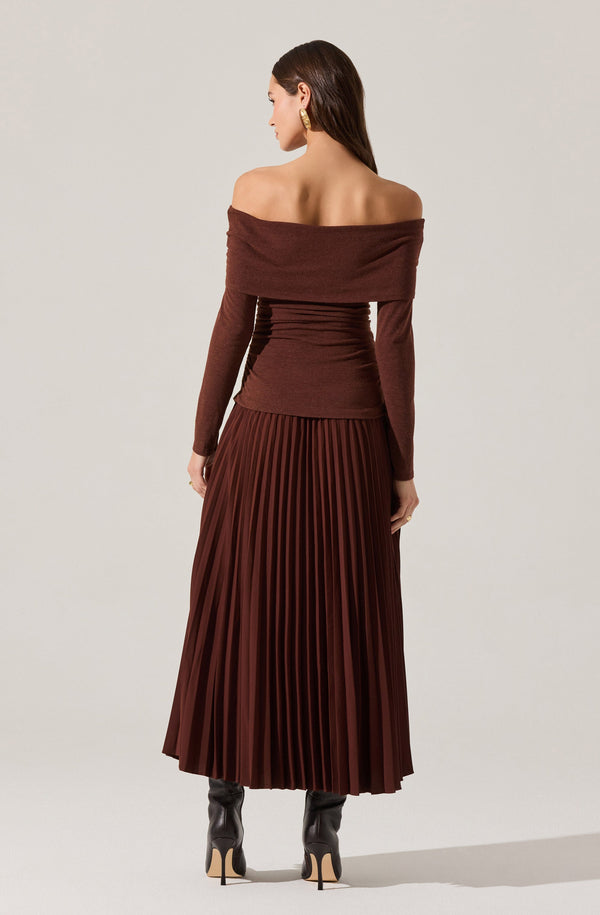 Tanaia Pleated Mixed Media Maxi Dress - ASTR the Label Tanaia Pleated Mixed Media Maxi Dress - ASTR the Label