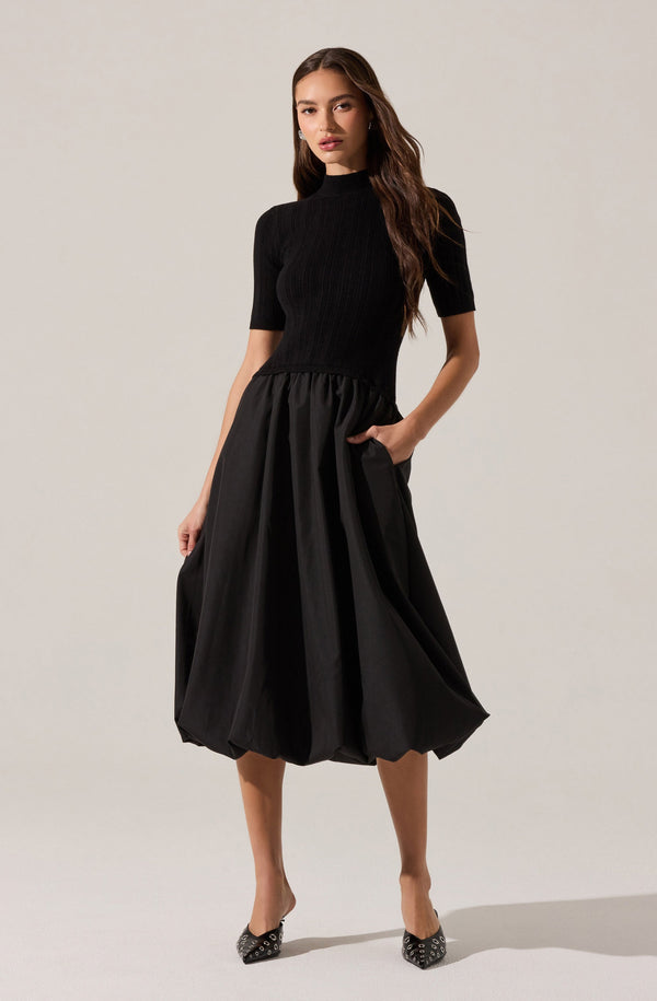 slim fit dress slacks London Merino Wool Fitted Dress - Black – London Fitted Midi Dress main image 1