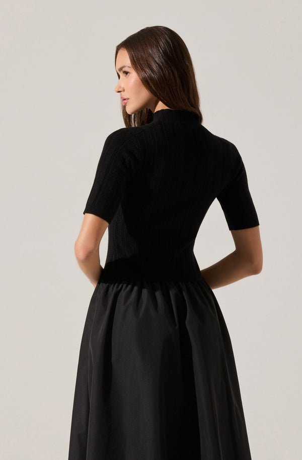 astr the label contrast midi dress NWT ASTR THE LABEL Contrast Mesh Bustier Dress In Black Size Large MSRP $89