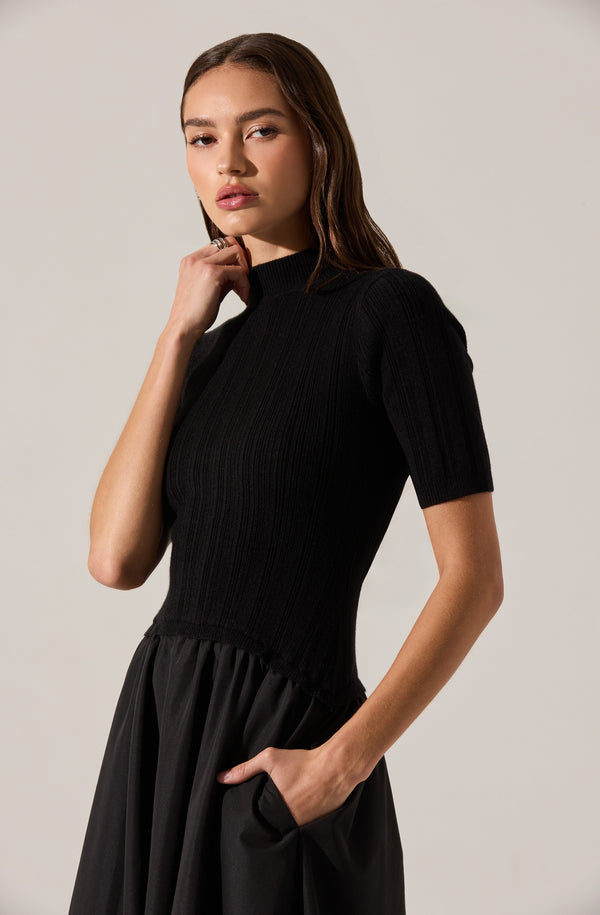 astr the label contrast midi dress NWT ASTR THE LABEL Contrast Mesh Bustier Dress In Black Size Large MSRP $89