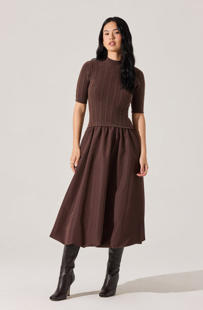 Caerlion Contrast Knit Midi Dress