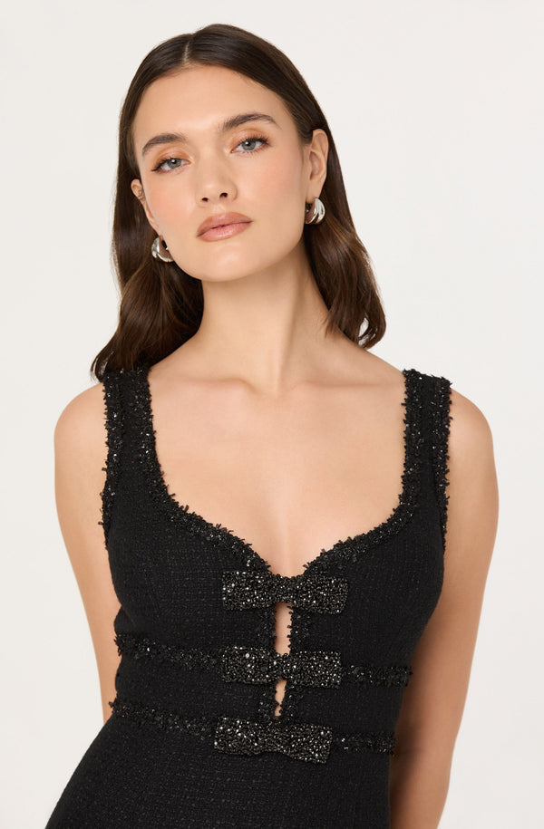 Maira Tweed Bow Mini Dress - ASTR the Label Maira Tweed Bow Mini Dress - ASTR the Label
