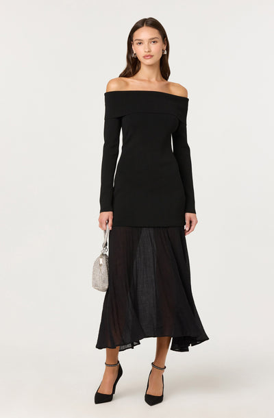 Lidia Mixed Media Maxi Dress