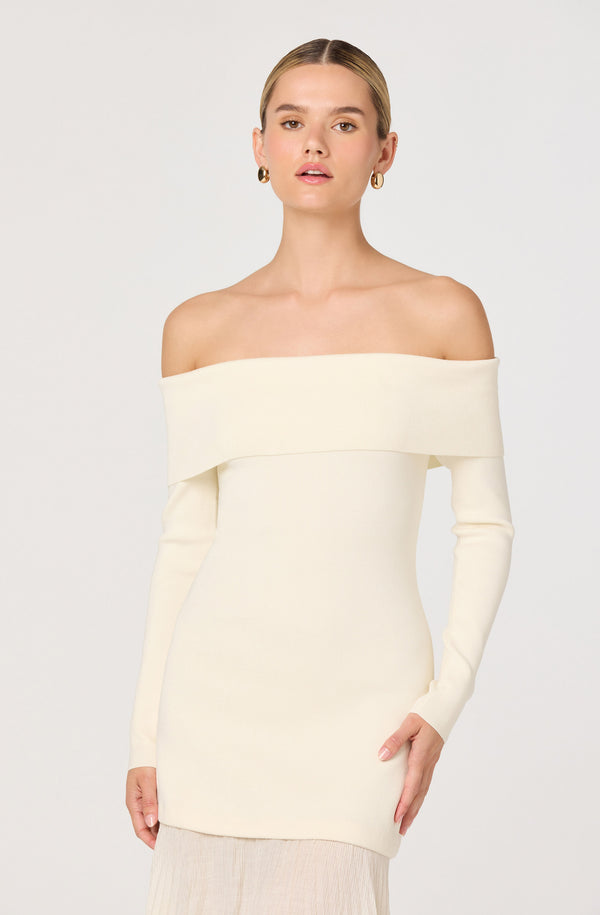 Lidia Off-Shoulder Pleated Midi Dress - ASTR the Label Lidia Off-Shoulder Pleated Midi Dress - ASTR the Label