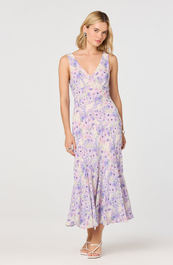 knee length dresses for ladies Lavender Midi Sparkly Ball Gown main image 0