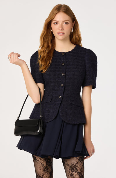 Ryleigh Tweed Mini Dress