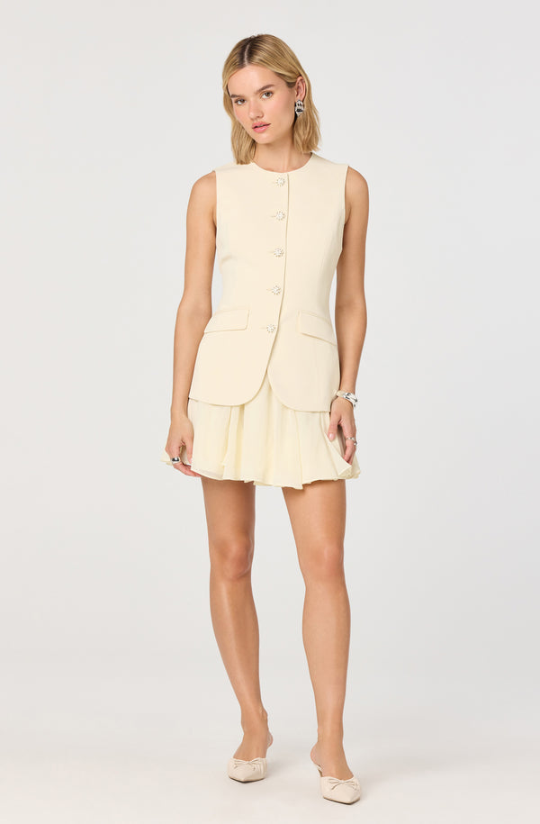 Christen Button-Front Vest Mini Dress - ASTR the Label Christen Button-Front Vest Mini Dress - ASTR the Label