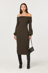 Tilde Off Shoulder Midi Sweater Dress - ASTR the Label
