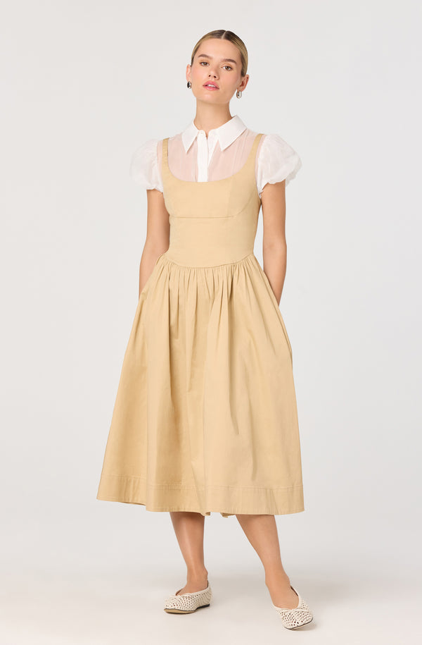 chinese dress ladies Belted Midi Dress in Wool Double-Face – Akris Inc