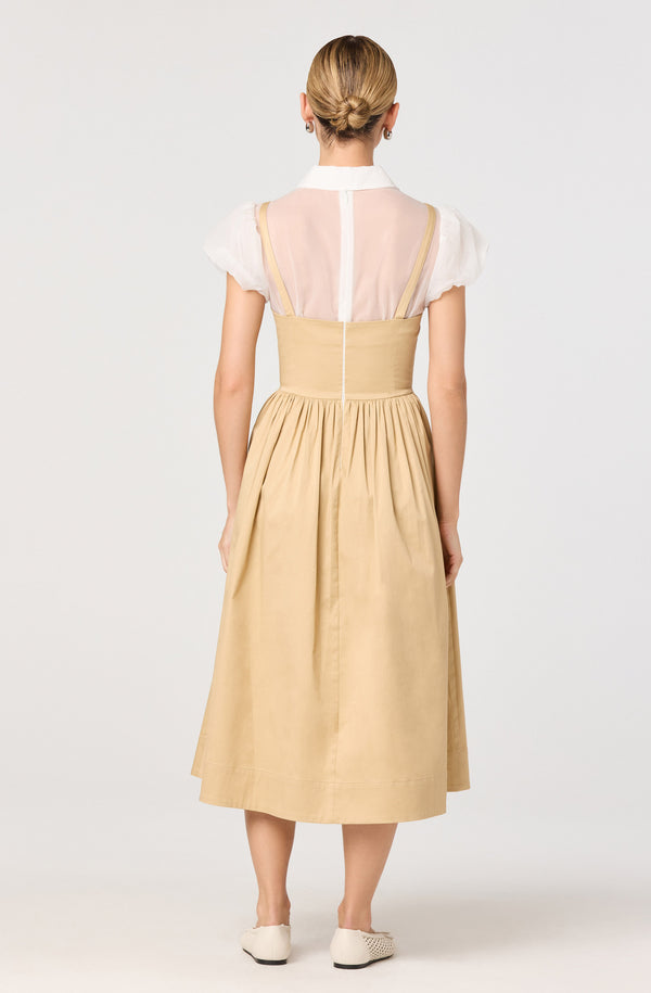 Carrington Mixed Media Layered Midi Dress
