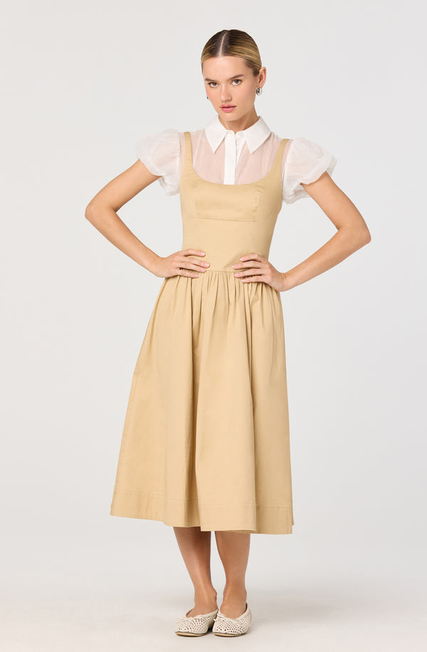 Carrington Mixed Media Layered Midi Dress - ASTR the Label Carrington Mixed Media Layered Midi Dress - ASTR the Label
