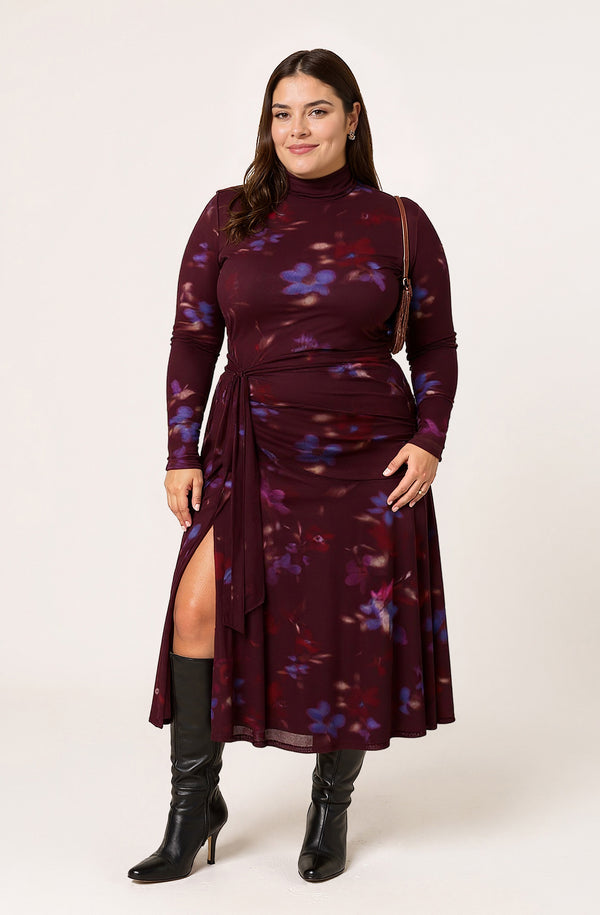 Aubriella Floral Mesh Midi Dress - ASTR the Label Aubriella Floral Mesh Midi Dress - ASTR the Label