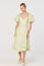 Sticky add to cart - Mayra Floral Plissé Puff Sleeve Midi Dress