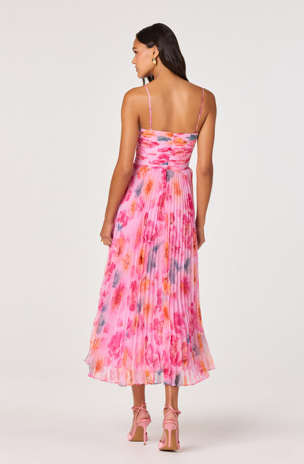 strapless open back dress Yvette Lace A-Line Midi Dress - Pink main image 0