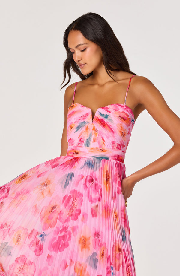 Bayley Floral Pleated Maxi Dress - ASTR the Label Bayley Floral Pleated Maxi Dress - ASTR the Label