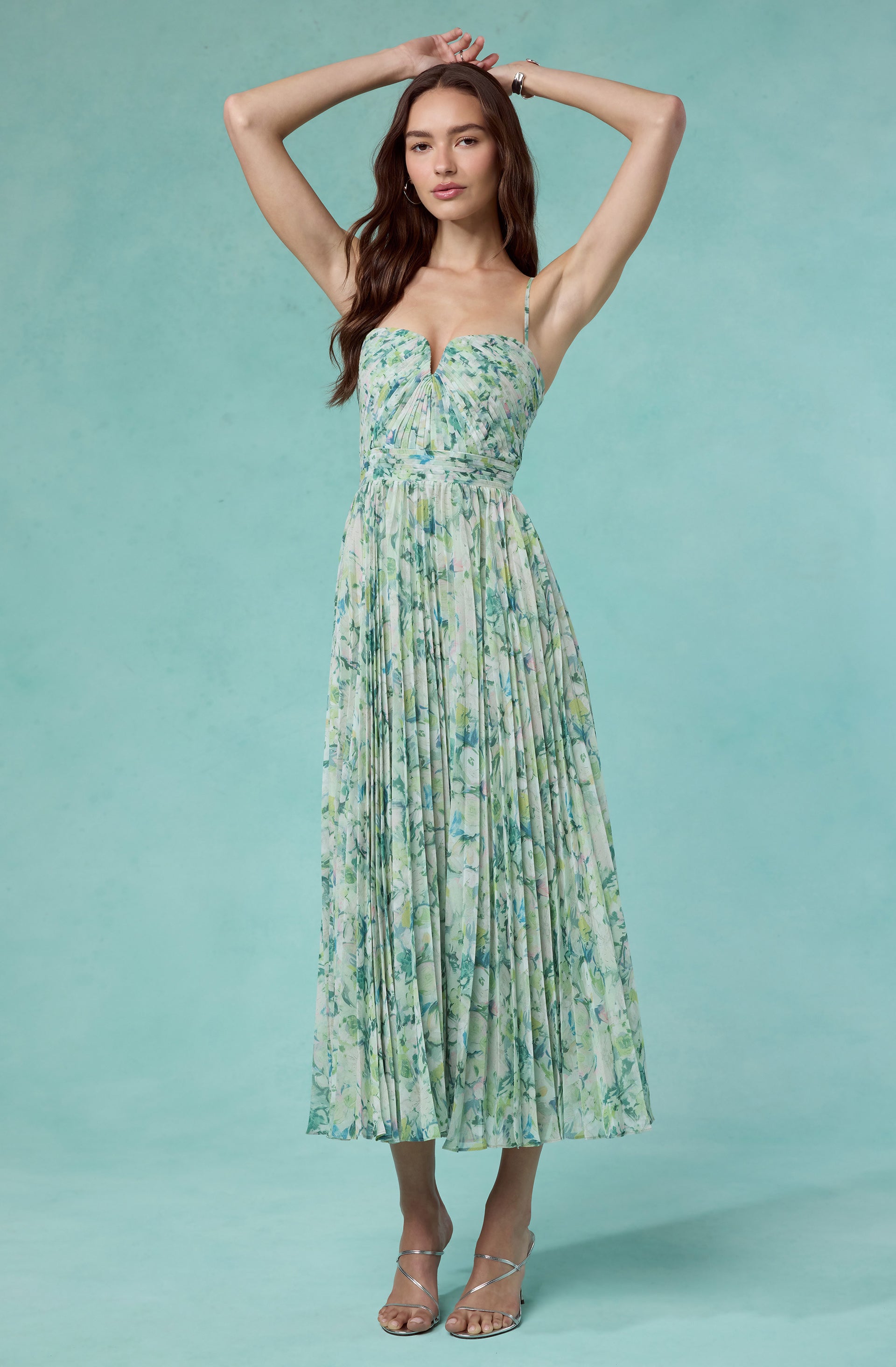 Bayley Floral Pleated Maxi Dress - ASTR the Label Bayley Floral Pleated Maxi Dress - ASTR the Label