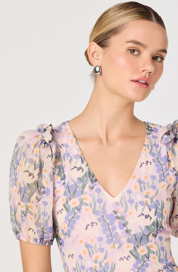 jessenia maxi dress Jessenia Floral Puff Sleeve Midi Dress